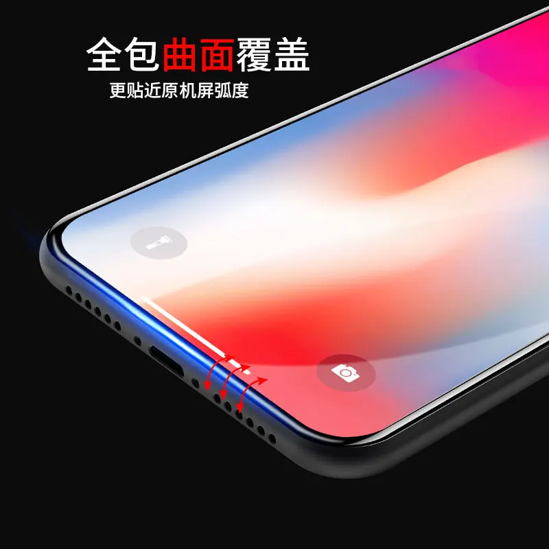 Защитное стекло на iPhone 7 8 6 6S Plus закаленное полное покрытие для X XR XS Max Защитная