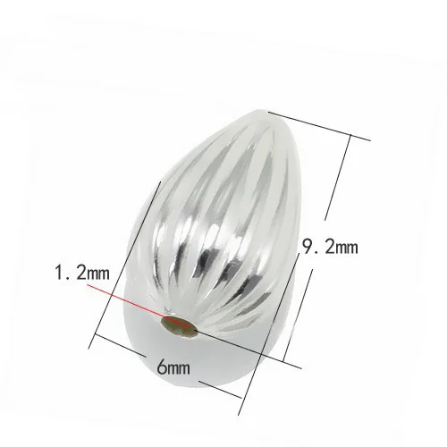 10 шт./лот 6 размеров в Вертикальную Полоску форме капли воды из стерлингового