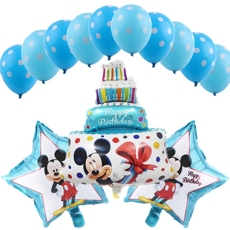 New 13pcs/lot Mickey Minnie Boys Girls Birthday Series Balloons Party Decoration High Quality | Дом и сад