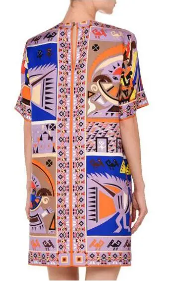 Женское дизайнерское платье с коротким рукавом эластичное шелковое