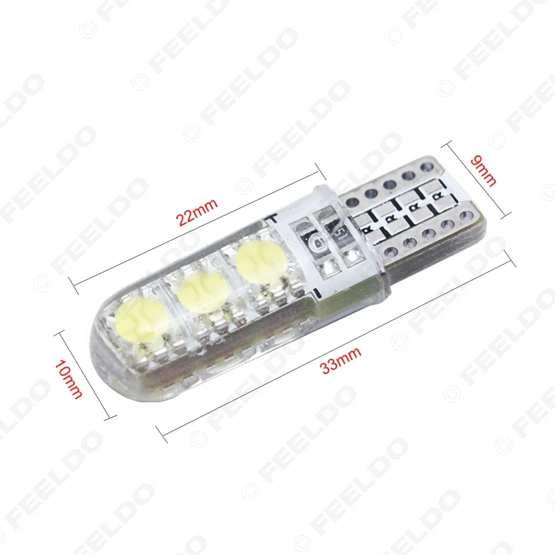 FEELDO 2 шт. T10 194 501 W5W 5050 6SMD автомобильные силиконосветодиодный светодиодные боковые