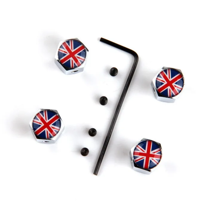 4 шт. Противоугонное Колеса Автошины Покрышки Воздуха Стержня Клапана Caps Флаг