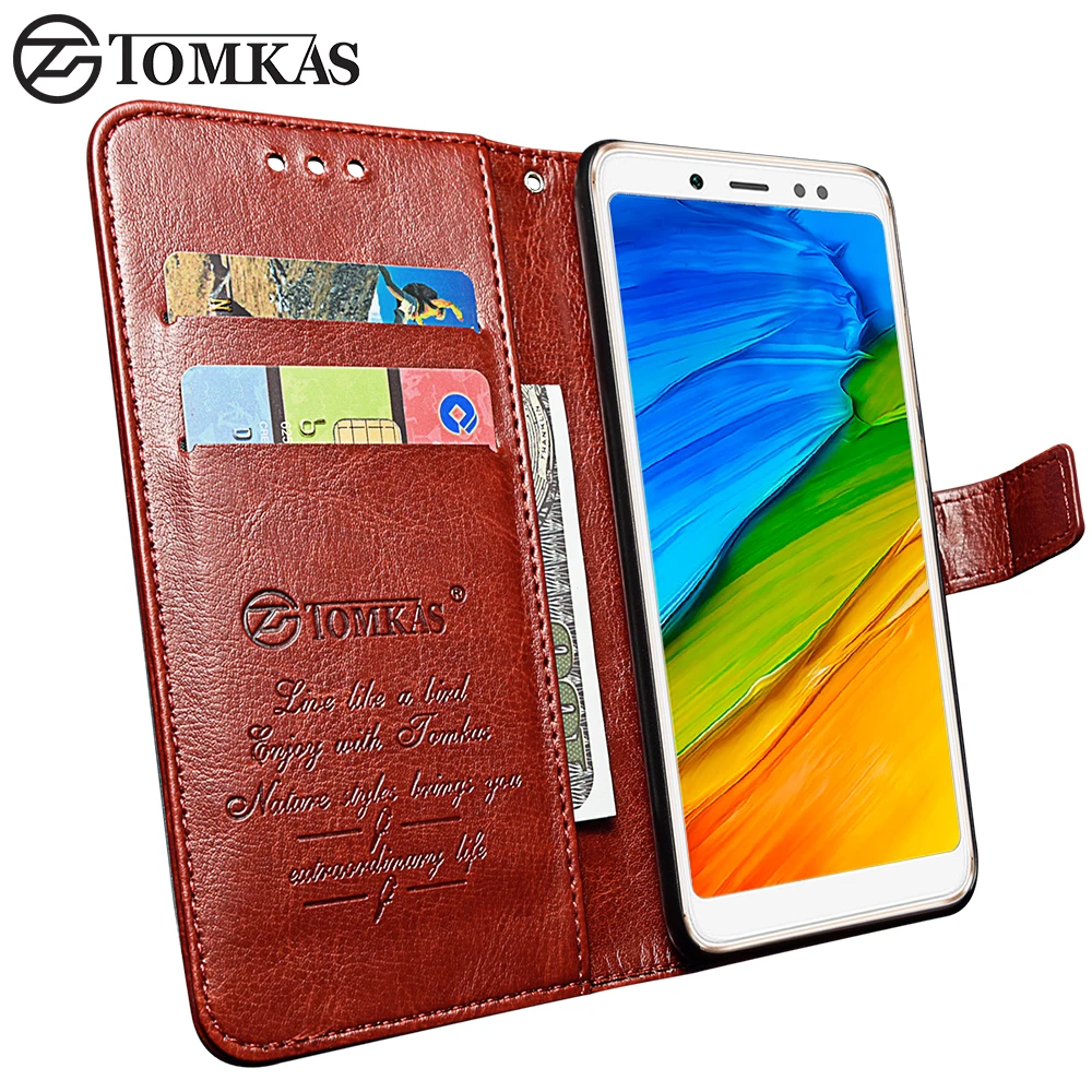 Чехол TOMKAS для Xiaomi Redmi Note 5 Pro кожаный чехол-кошелек с отделением карт чехол