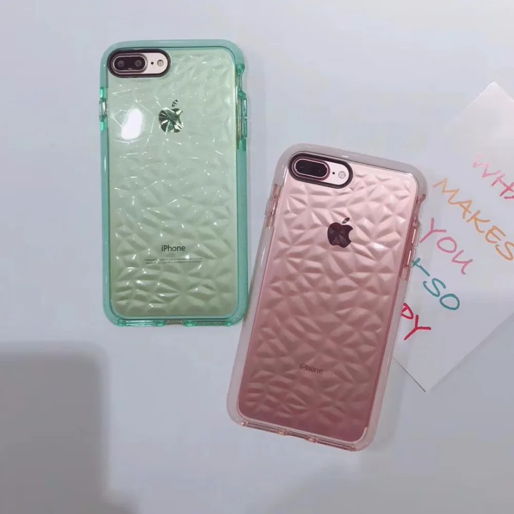 Модный прозрачный алмаз Мягкий чехол для iphone 6 6s 7 plus 8 защитный телефона X |