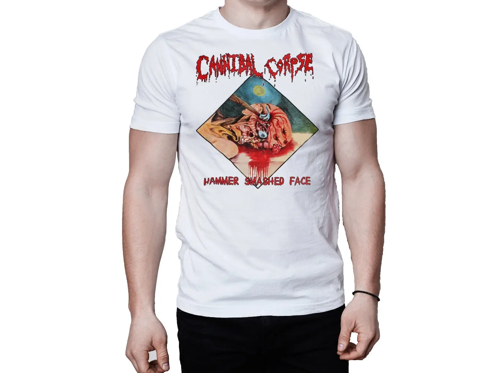 Cannibal Corpse молоток разбили уход за кожей лица 1993 Обложка альбома Футболка короткий