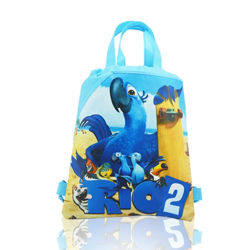 1 шт. рюкзаки на шнурке сумки 34*27 см мультфильм Rio2 детей нетканые ткани дома хранения школы покупки - Цвет: 935-01