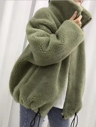 color 4 ZiZhen, короткая верхняя одежда из овечьего меха, женская модная простая стильная одноцветная куртка с воротником-стойкой, 190613-2 WENZHEN611-2 - Цвет: color 4