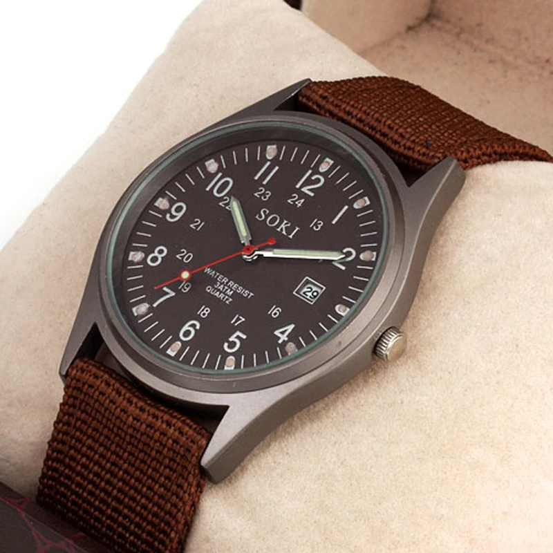 Светящиеся мужские часы в стиле ретро роскошные SOKI Брендовые спортивные с