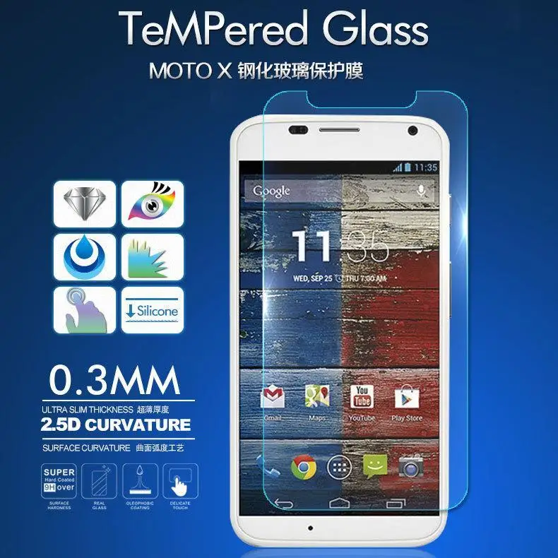 2.5D для Motorola Moto X закаленное стекло 9H защитная пленка Взрывозащищенная Защита