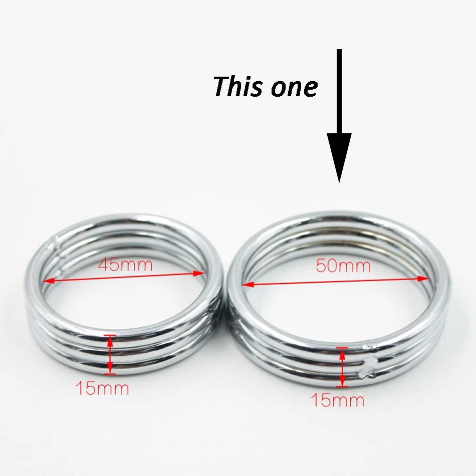 Кольцо на пенис с 3 большими кольцами многослойное металлическое кольцо секс