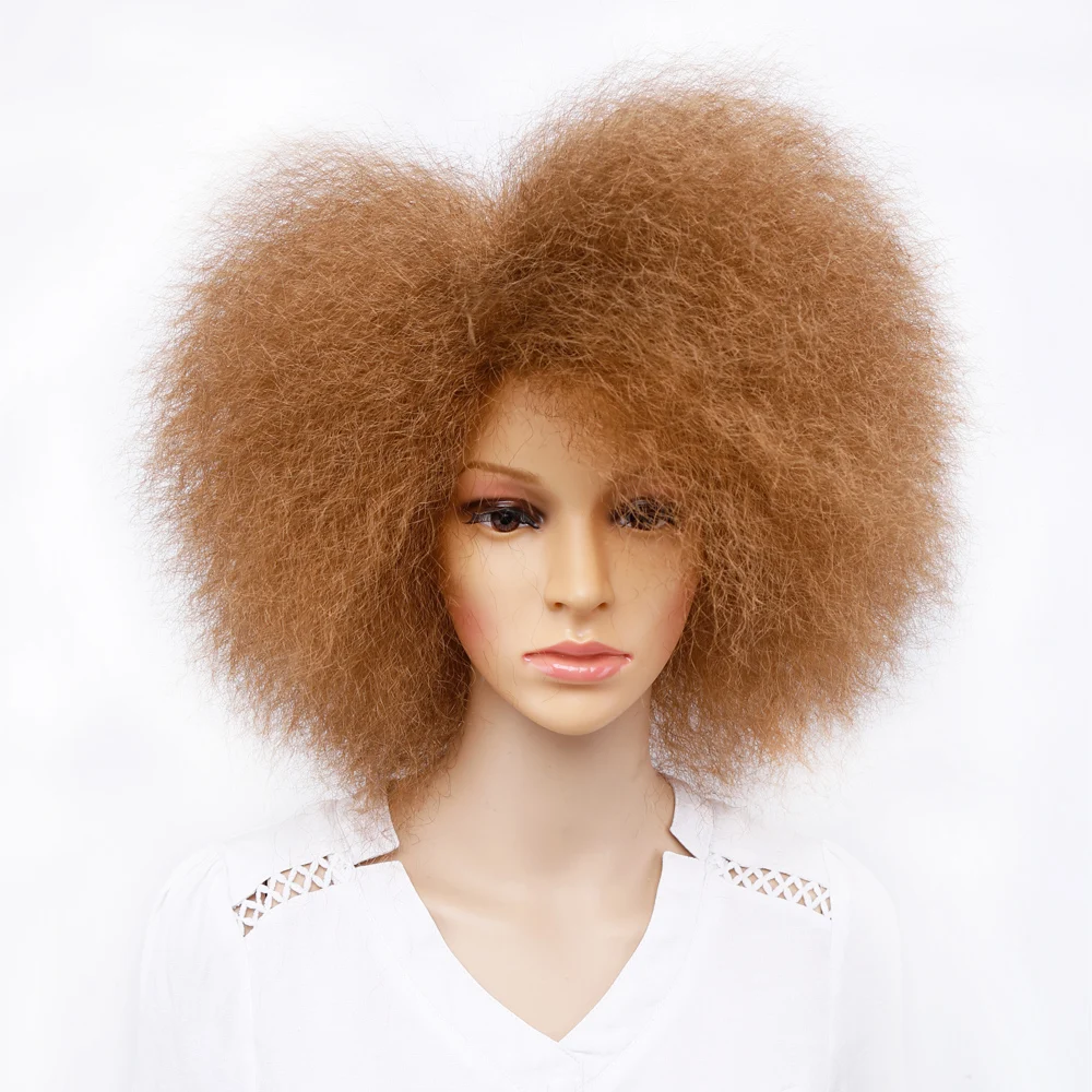 Amir Synthetic Kinky Curly Wig Short Afro Wigs Black Brown Red Color 6inch Short Wig for Women