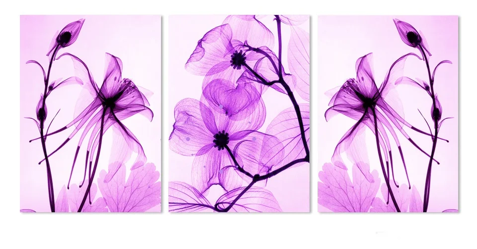 

HD Print Artwork Abstract Pink Flowers 3 Pieces Painting On Canvas 2018 Painting For Living Room Decor Modular Wall Canvas