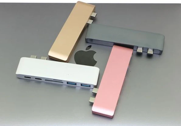 Алюминиевый двойной USB C концентратор с 2 3 0 SD/TF кардридер зарядка тип-c передачи
