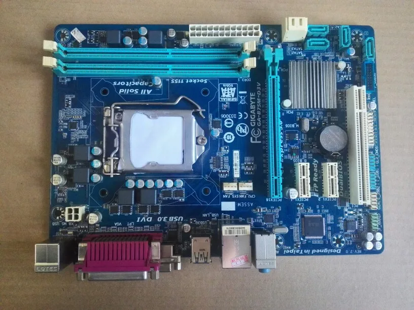 Gigabyte GA-B75M-D3V оригинальная материнская плата LGA 1155 DDR3 16G B75 B75M D3V настольная системная плата используется DVI VGA DDR3