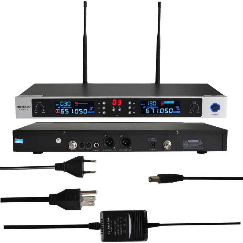 Freeboss AR 8240 UHF Беспроводная микрофонная система двухканальный ИК частотный