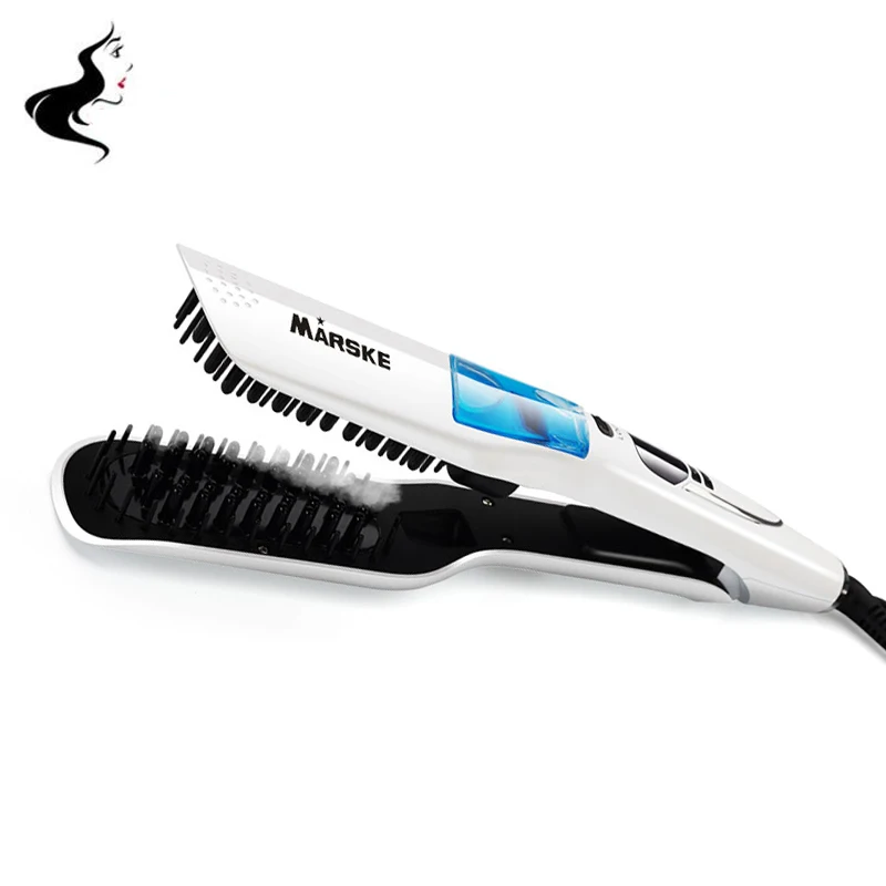 New Professional Steam Moisturizing Hair Straightener Brush With LCD Display Electric Ceramic Fast Comb |