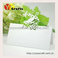 free logo laser cut paper wedding supply in various color and size custom wedding favor place card