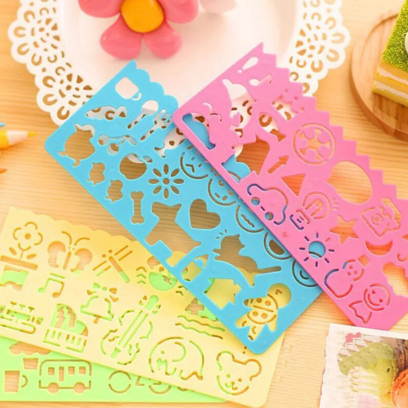 4PCS/Set Children Fun Plastic Drawing Template Spirograph Espirografo Toy Stencil Ruler DIY Creative Draw Education Toys |