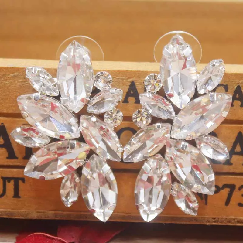 same as pic Zerong Multi rhinestone dangling earring gold crystal stone earring silver shiny women earring wedding /party deoration earring - Окраска металла: same as pic
