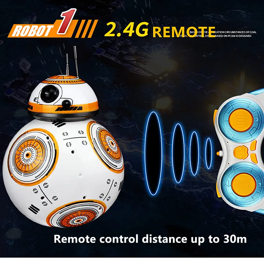 1 шт., обновленный робот BB8 со звуком и танцами, Подарочные игрушки, 2,4 г, BB-8 с пультом дистанционного управления, Интеллектуальный робот BB 8, Шариковая игрушка