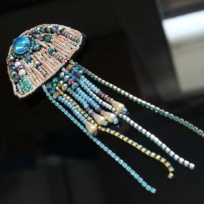 Модные морские животные бисерные нашивки для одежды сделай сам вышивка стразами