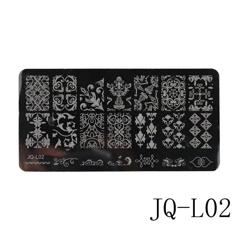 JQ-L02 WUF 12x6 см из нержавеющей стали красивые кружевные изображения для дизайна ногтей DIY принтер для печати изображений маникюрные трафареты для штамповки ногтей пластины Шаблоны - Цвет: JQ-L02