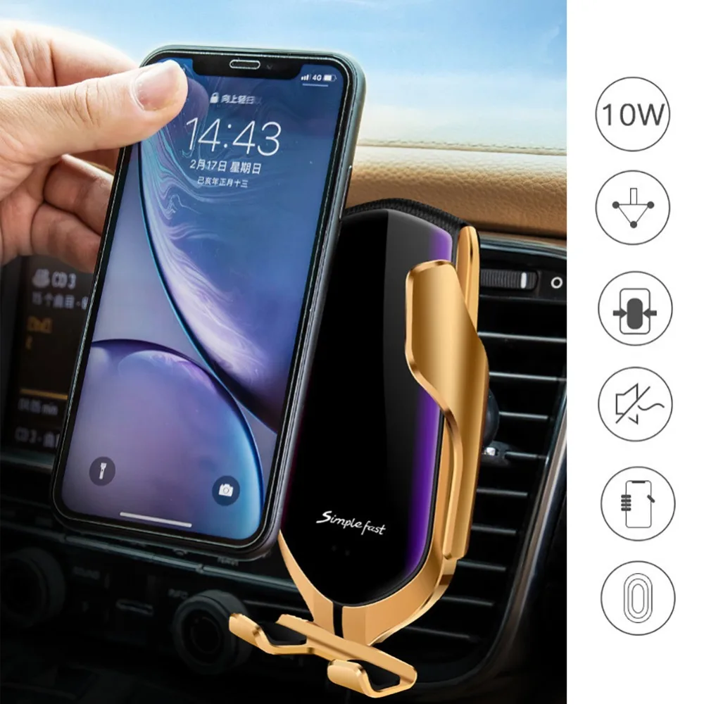 

Car Wireless Charger For iPhone XS Max X 8 10W Qi Fast Charging Wireless Car Charger Outlet Mount For Samsung S10 For Xiaomi Mi9