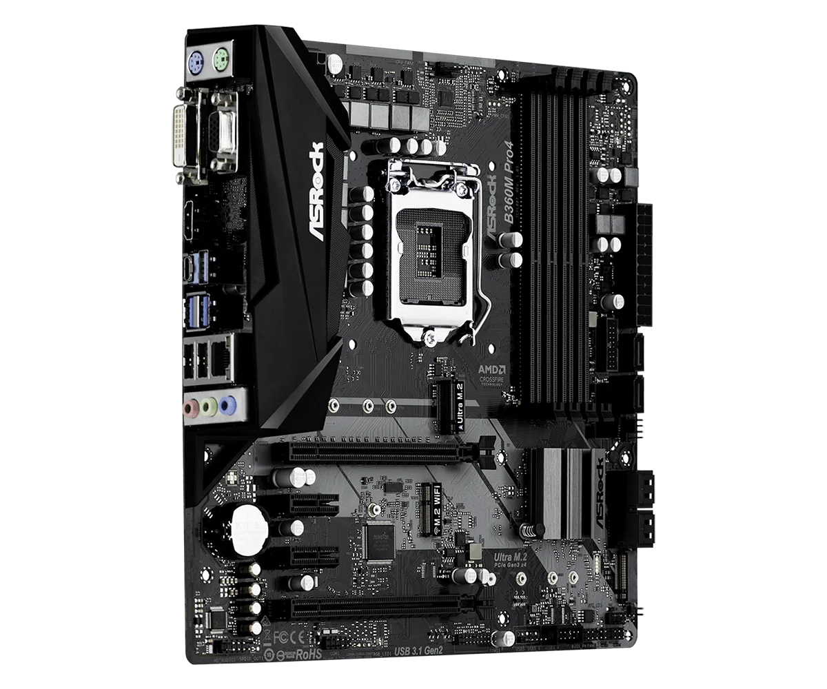 Полностью новая материнская плата ASROCK B360M Pro4 socket 1151 DDR4 Micro-ATX