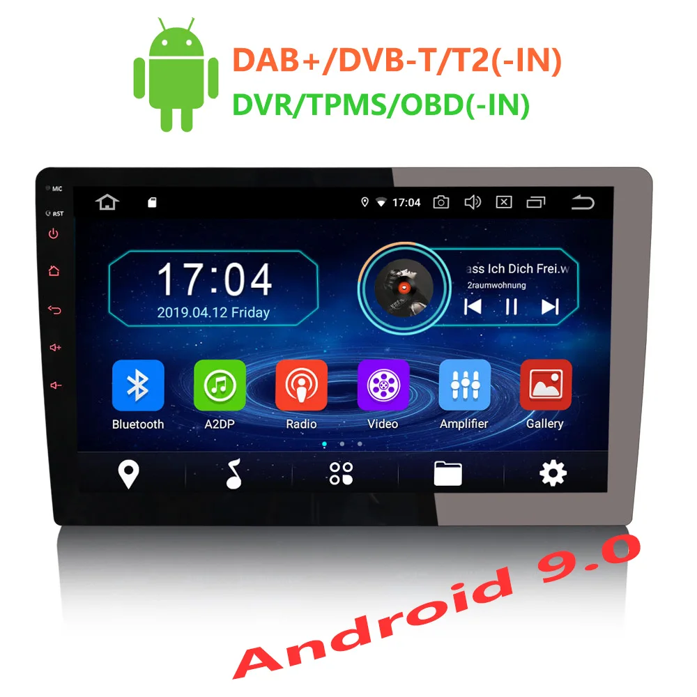 Erisin ES4910U Автомагнитола 10 1 'Ƈ Din Android 9 0 Автомобильный DVD плеер для универсальных