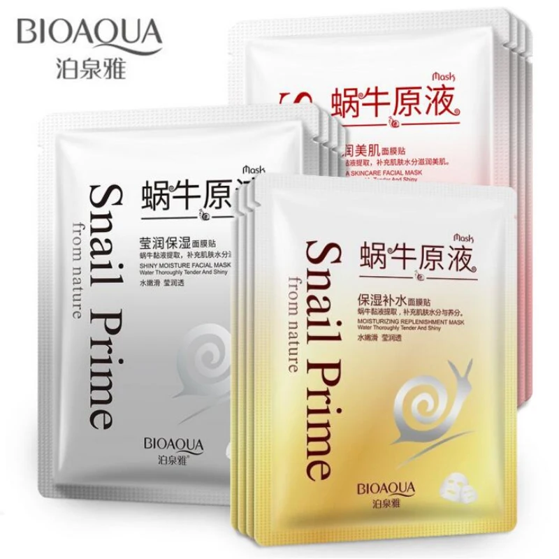 

BIOAQUA Snail Facial Mask Moisturizing Face Mask Whitening Oil Control Shrink Pores Skin Care