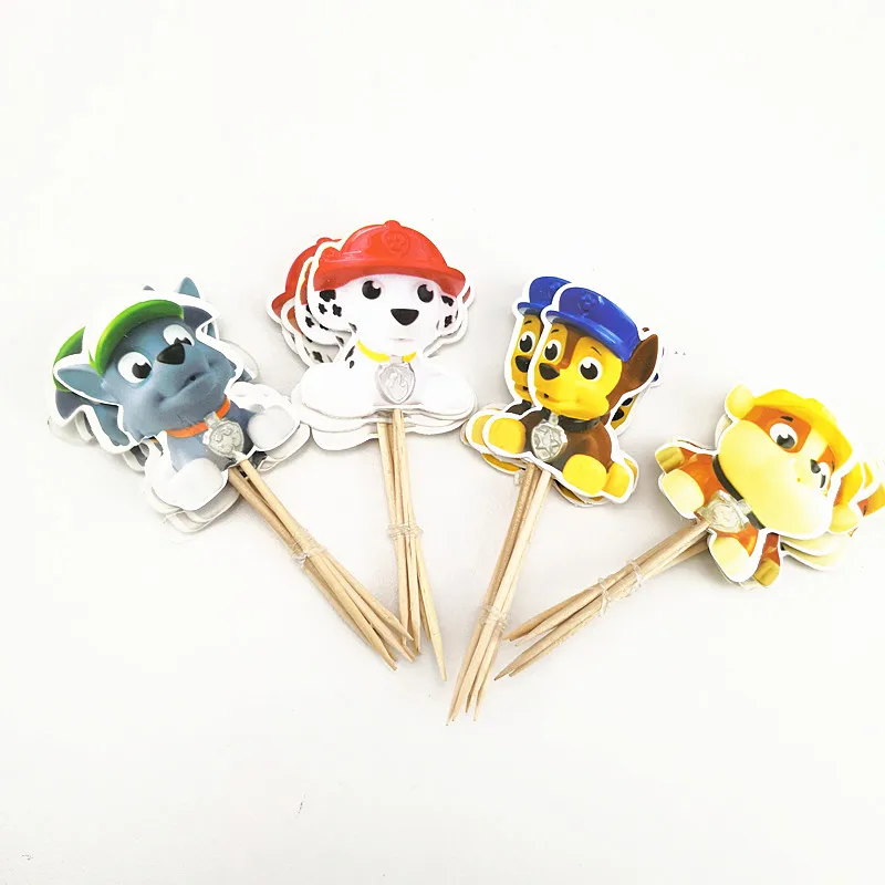 PAW Patrol кружки 12/24 шт Paw Puppy Cake bord Cupcake Топпер десертная шляпа-торт бумажный флаг