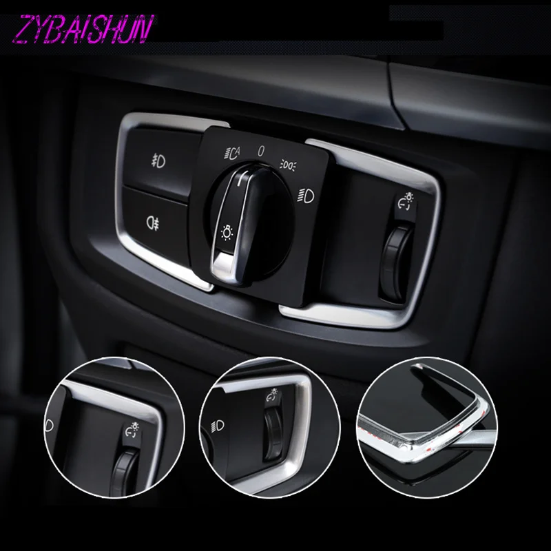 ZYBAISHUN матовая хромированная рамка переключателя фары для BMW F30 F31 F32 F34 3 4
