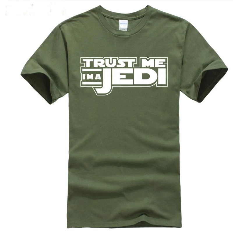 TRUST ME I AM JEDI print 2017 Летняя мужская футболка модная повседневная с короткими
