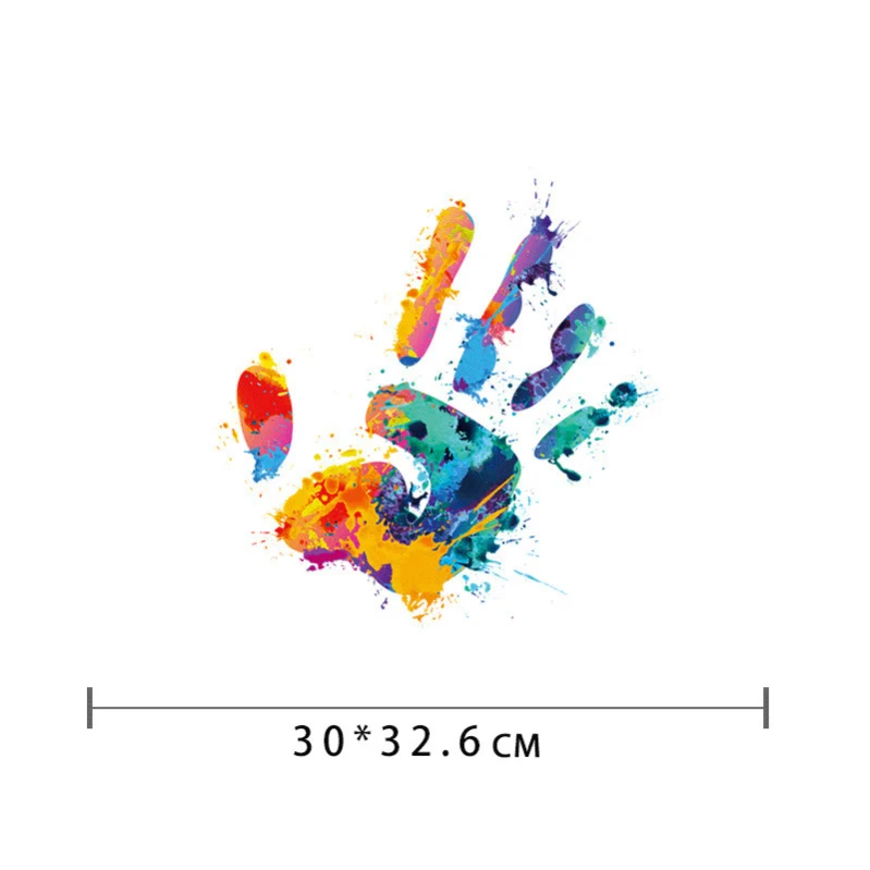 Style D 30x32.6cm Красочные наклейки для автомобиля с граффити, автомобильные товары, наклейки с изображением радужной ладони для авто, украшения капота, креативные автомобильные аксессуары - Название цвета: Style D 30x32.6cm