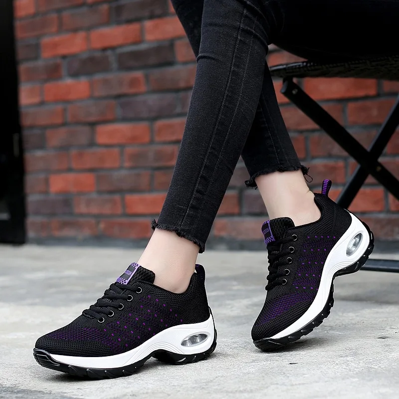 SWONCO Chunky Platform Sneakers Black Women's Casual Shoes Autumn /spring Wedge Swing Shoes Sneakers For Women Slimming - Цвет: Черный