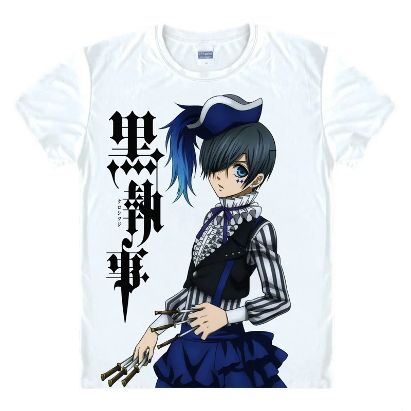 Coolprint японский Футболка с изображением в стиле аниме черные футболки принтом