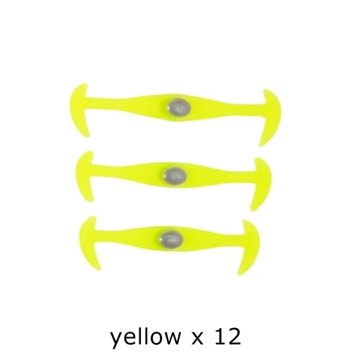 A-Yellow 12 шт./лот, эластичные силиконовые шнурки, специальные шнурки, без шнурков, шнурки для обуви, шнуровка, сделай сам, резиновые шнурки K053 - Цвет: A-Yellow