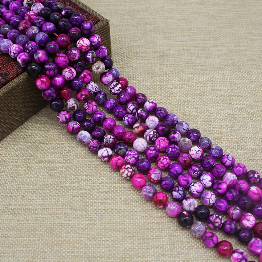 Граненые круглые розово красные огненные Агаты бусины из натурального камня