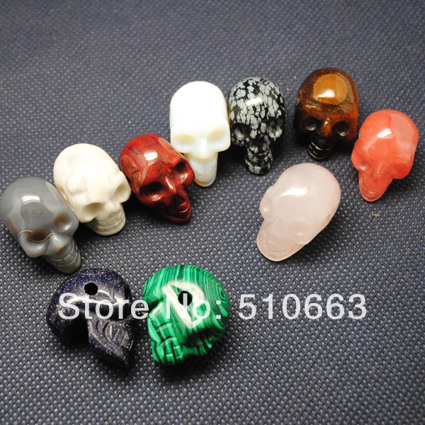 5 шт./лот подвеска из натурального камня в форме черепа аксессуары бусин сделай