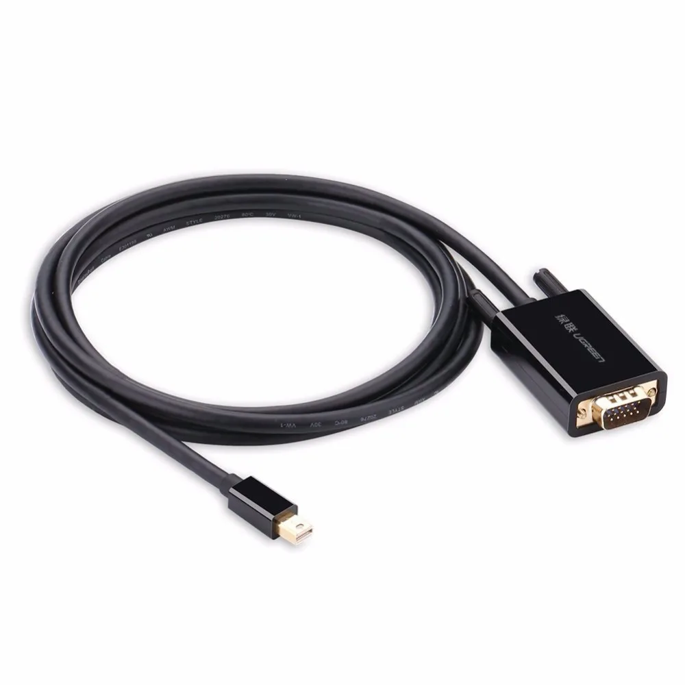 UGREEN Mini DisplayPort для VGA Мужской видео кабель 1080 P Thunderbolt совместим покрытый глянцем