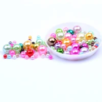 mixed sizes 4 6 8 10mm 300pcs pearls round straight hole beads for jewelry making round resin imitation gems diy backpack design