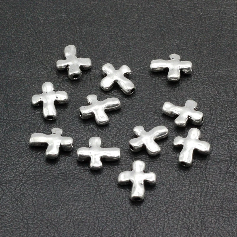 50 шт./лот старинные серебряные бусины кресты подвески аксессуары для рукоделия