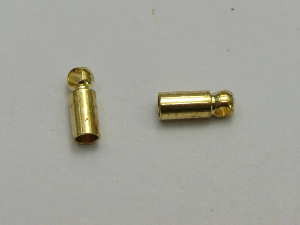

100 Gold Tone End Bead Caps For 2.0mm Leather Cord Jewelry Finding