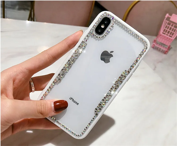 LaMaDiaa Bling Clear Phone Case For SamsungS6 S7 S8 S9 S10 Plus Lite Thin Slim Transparent Diamond Samsung Note5 8 9 10 | Мобильные