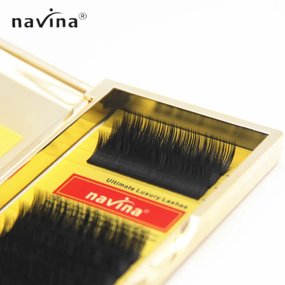 Navina VIP Golden Box накладные ресницы для наращивания норковые черные толстые иновация