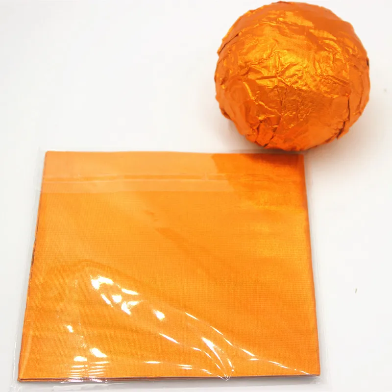 orange 200 шт./лот) шоколадная посылка, жестяная фольга, бумага, утолщение, 8 цветов, конфета, сахарный чай, обертки, квадратное украшение, бумага для выпечки 16*16 см - Цвет: orange