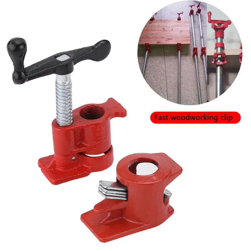 3/4 in Heavy Duty Pipe Clamp Woodworking Wood Gluing inch Fixture Carpenter Tools Hot Sale | Инструменты
