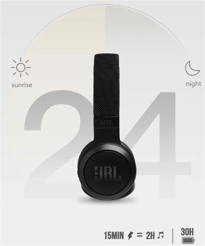 JBL LIVE 400 Беспроводная bluetooth-гарнитура Смарт наушники на ухо легкие громкой связи музыкальные наушники с микрофоном 24Hr время музыки