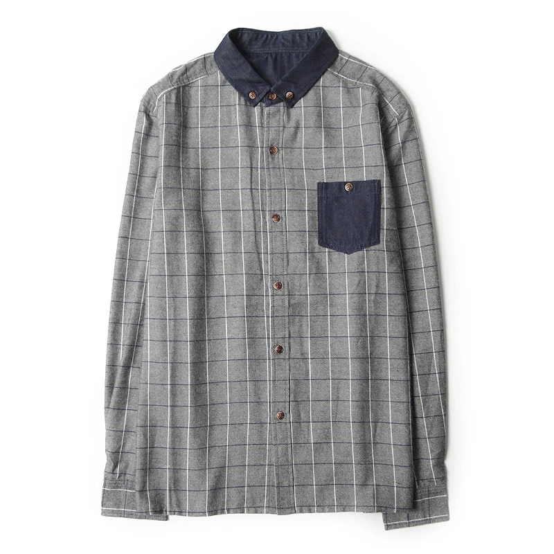 Мужская приталенная рубашка в полоску Markless винтажная серая Повседневная из 100%