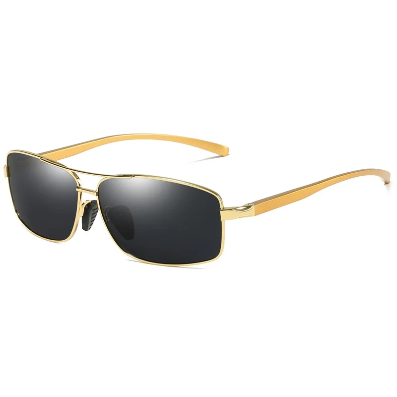 Gold-Black YSO мужские солнцезащитные очки винтажные Поляризованные UV400 алюминиевая рамка смола линзы солнечные очки мужские Квадратные аксессуары для мужчин 2458 - Цвет линз: Gold-Black